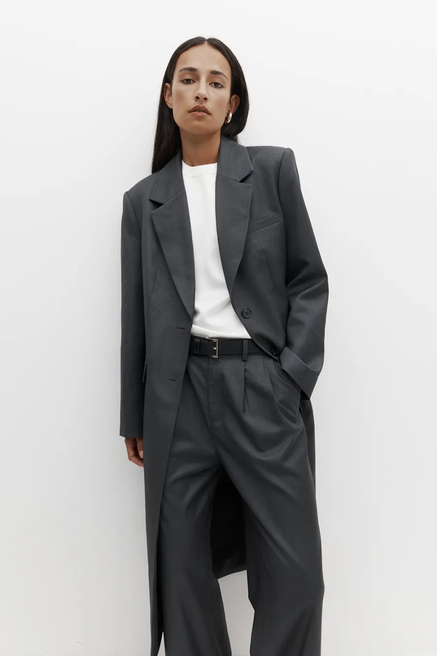 Icon Suiting Coat Charcoal