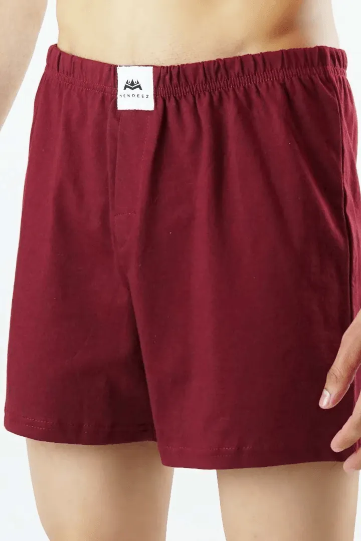 Jersey Boxer Shorts - Maroon