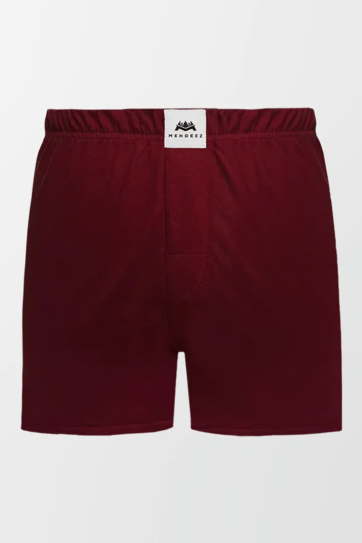 Jersey Boxer Shorts - Maroon