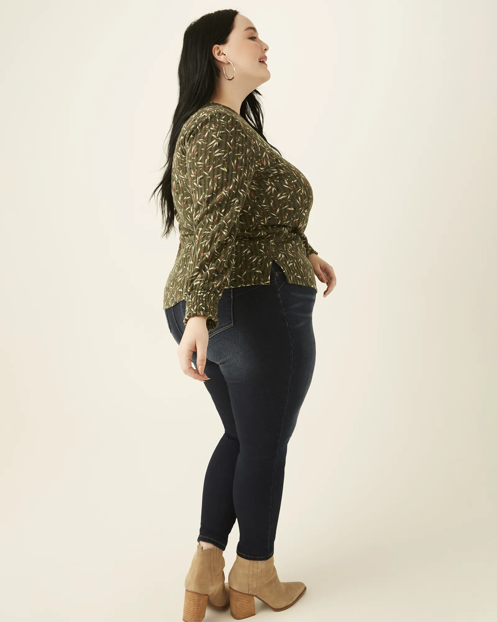 Joyce Top | Olive Green / White