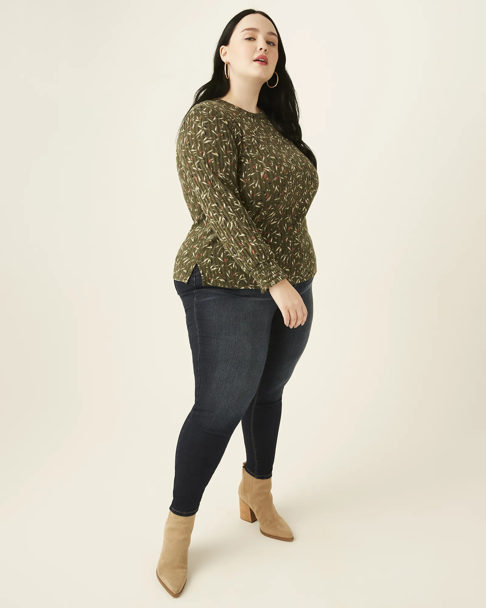Joyce Top | Olive Green / White