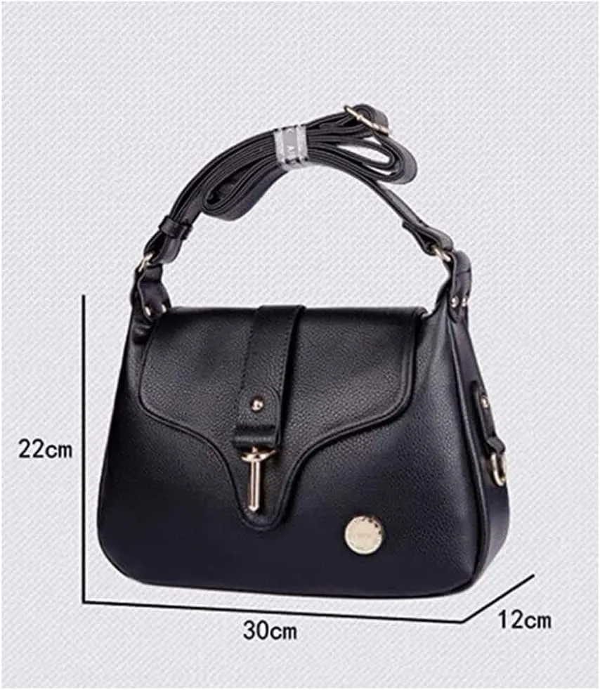 JSEIAJB Simple Ladies Handbag, Retro Leather Classic Handbag Briefcase Messenger Shoulder Bag