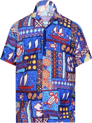 LA LEELA Men's Hawaiian Shirt Holiday