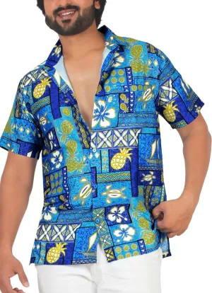 LA LEELA Men's Hawaiian Shirt Holiday