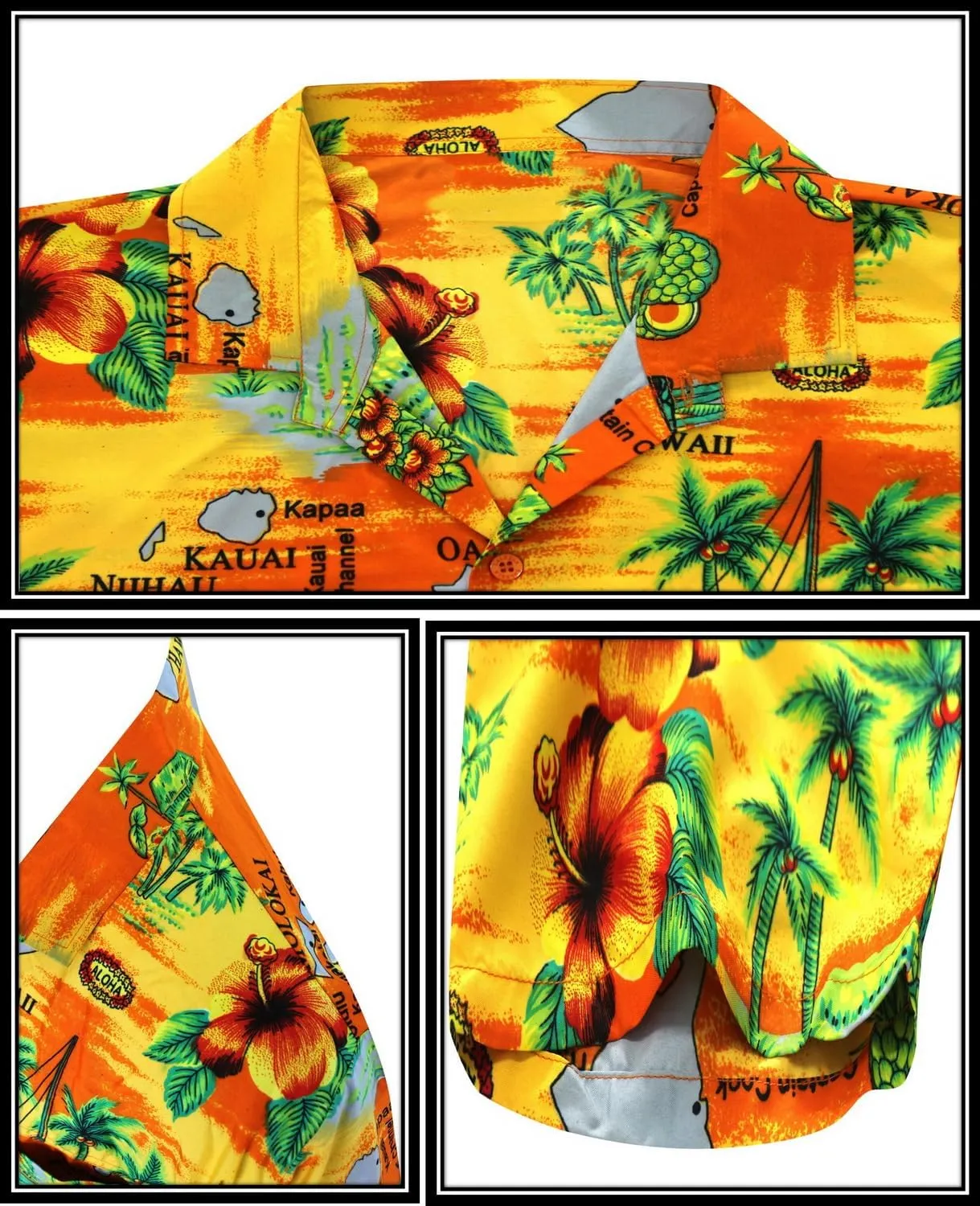 LA LEELA Men's Hawaiian Shirt Pocket Camp