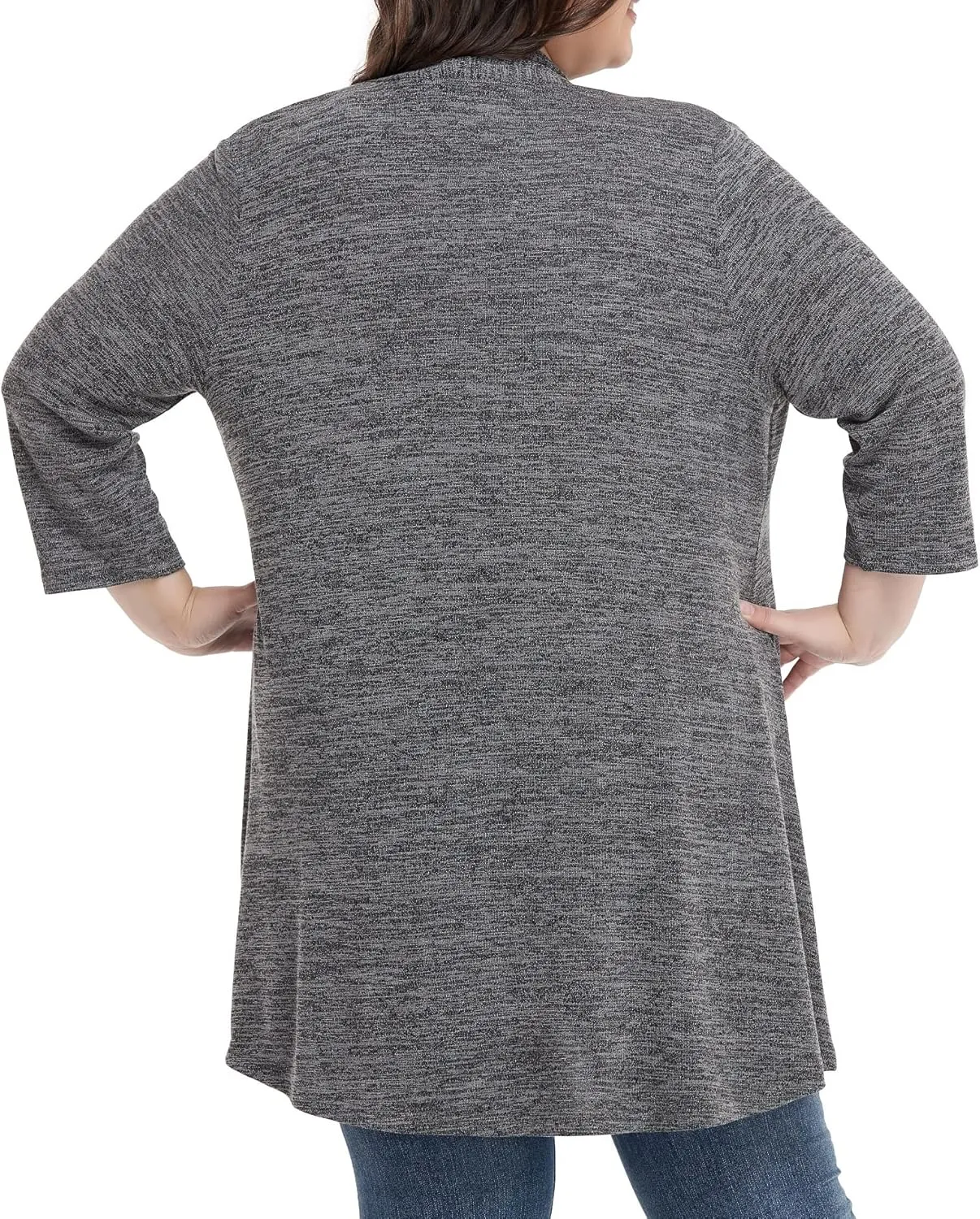 Long Plus Size Cardigans for Women Casual Open Front Tops with Pockets