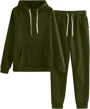 Lounge Sets for Women 2024 Long Sleeve V Neck Comfy Fall Hoodie Sweatshirt Long Pants Outfits