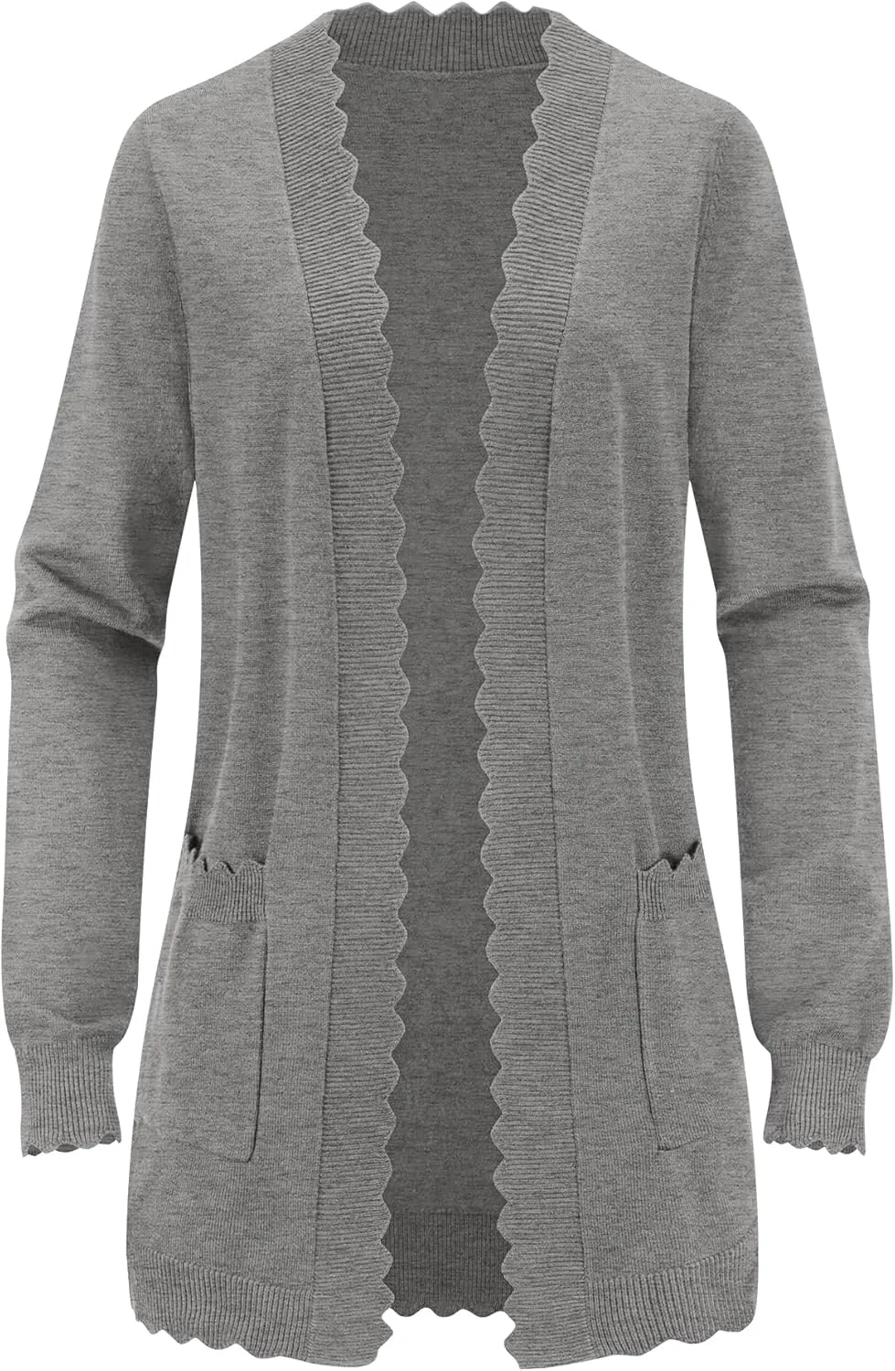 LUYAA Women's Fashion Cardigan Sweaters Lightweight Long Sleeve Open Front Long Cardigan V Neck Cozy Knit with Pocket