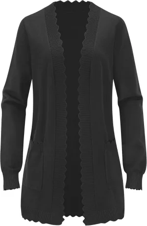 LUYAA Women's Fashion Cardigan Sweaters Lightweight Long Sleeve Open Front Long Cardigan V Neck Cozy Knit with Pocket