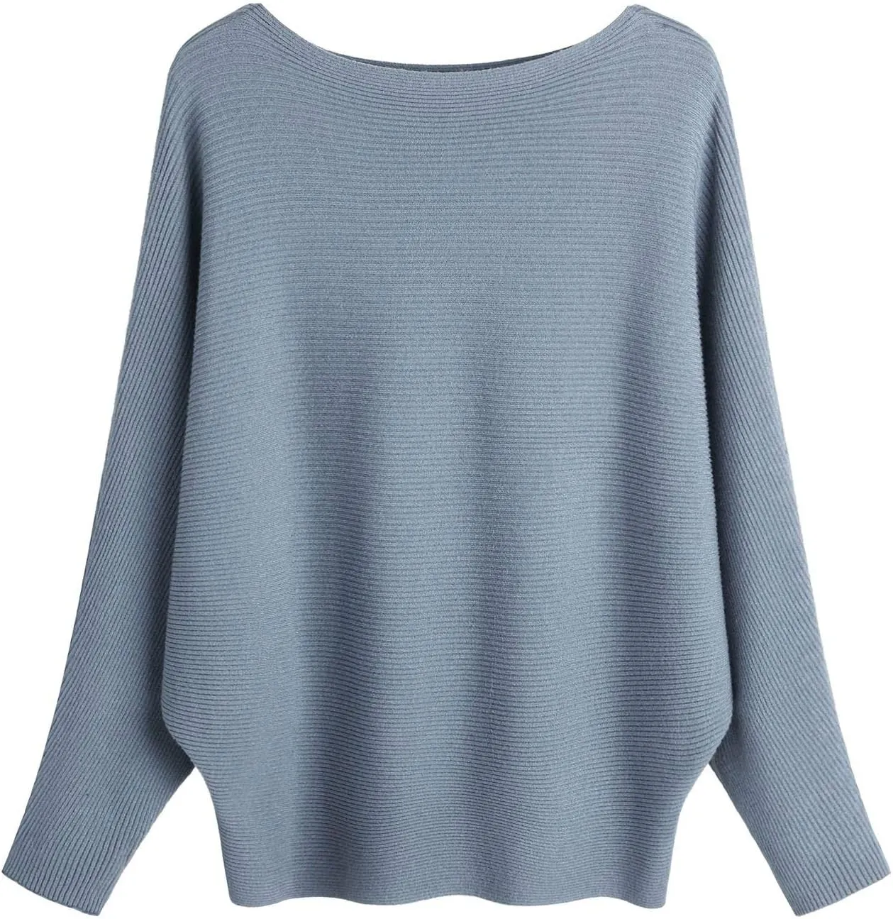 MAKARTHY Womens Striped Sweaters Batwing Sleeves Knitted Dolman Pullovers Tops Sweatershirts
