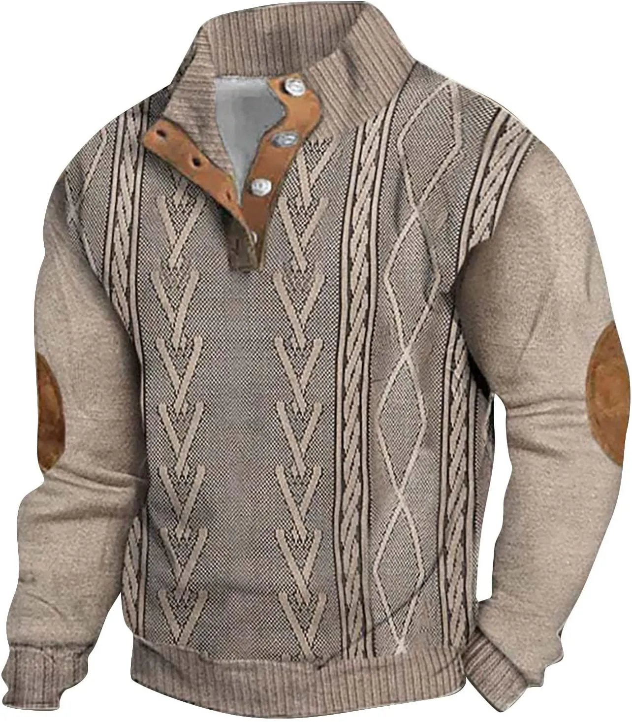 Men's 1/4 Button Up Corduroy Shirt Size Sweater Fashion Casual Long Sleeve Mens Pullover Sweaters Long Sleeve 14 Zip