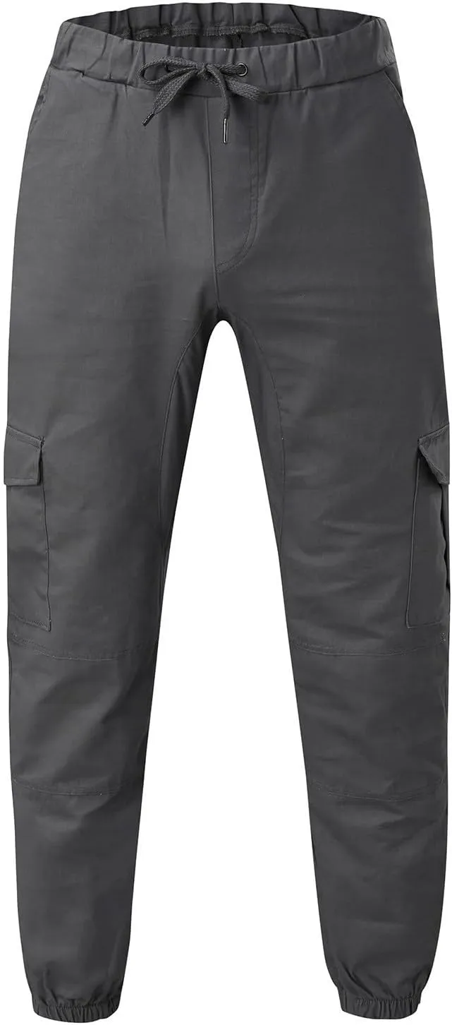 Mens 2023 Fashion Joggers Hiking Sweatpants Drawstring Waist Pants Work Sports Loose Fit Trousers with Pockets