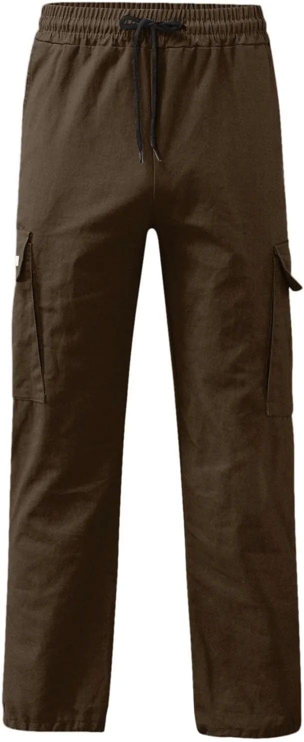 Mens Cargo Pants Casual Joggers, Big and Tall Athletic Pants, Cotton Loose Baggy Pants Straight Leg Sweatpants