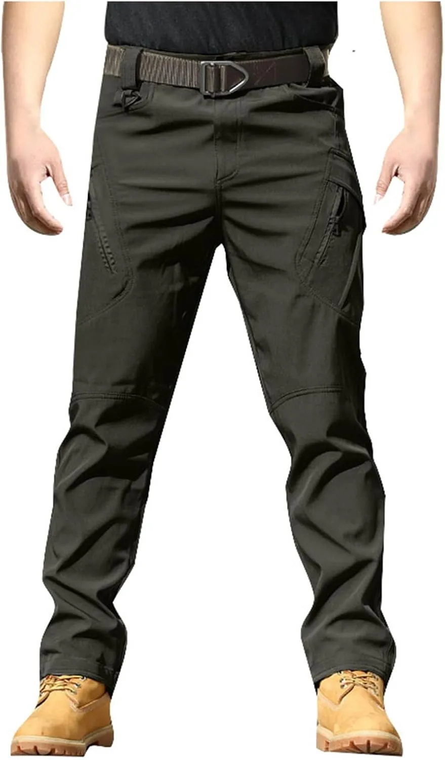 Mens Casual PantsTactical Cargo Pants for Men Lightweight Slim Fit Trousers Outdoor Hiking Pants Overalls with Multi PocketsBlack Chino