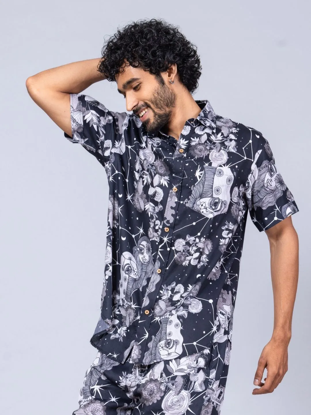 Mens Cotton Shirt & Shorts Set | Luna