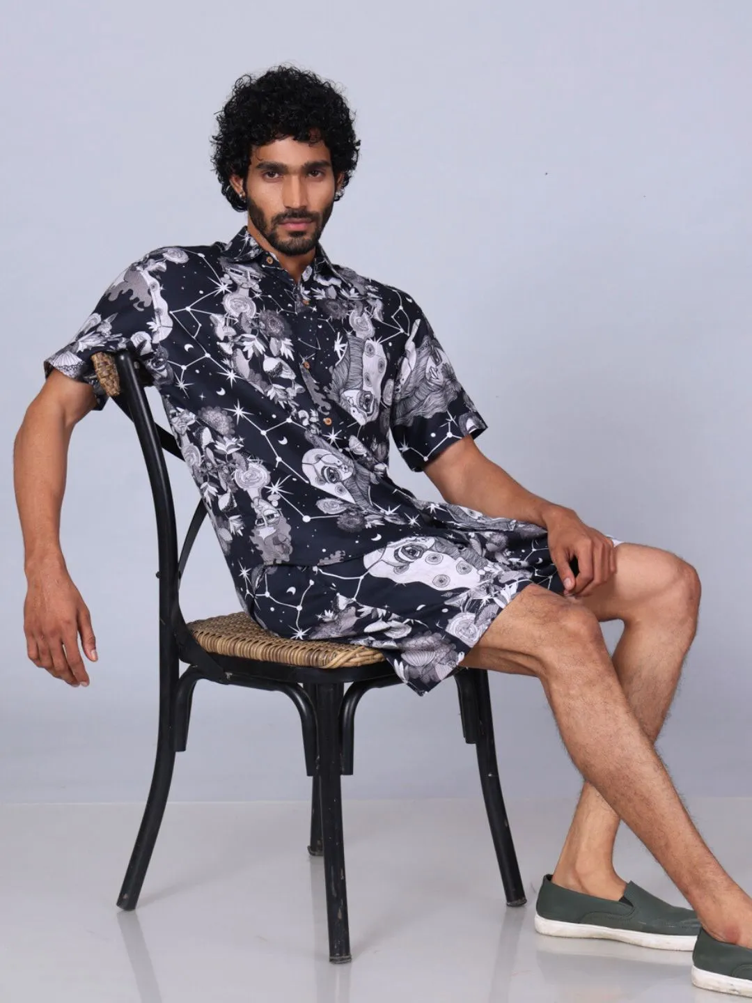Mens Cotton Shirt & Shorts Set | Luna