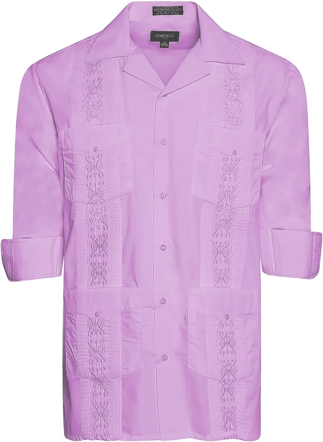 Men's Cuban Guayabera Long Sleeve Shirts Wedding Cigar Beach Bartender Casual