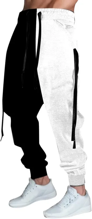 Mens Digital Printed Cargo Pants Fashion Casual Overalls with Pockets Drawstring Athletic Joggers Wild Cargo Pants