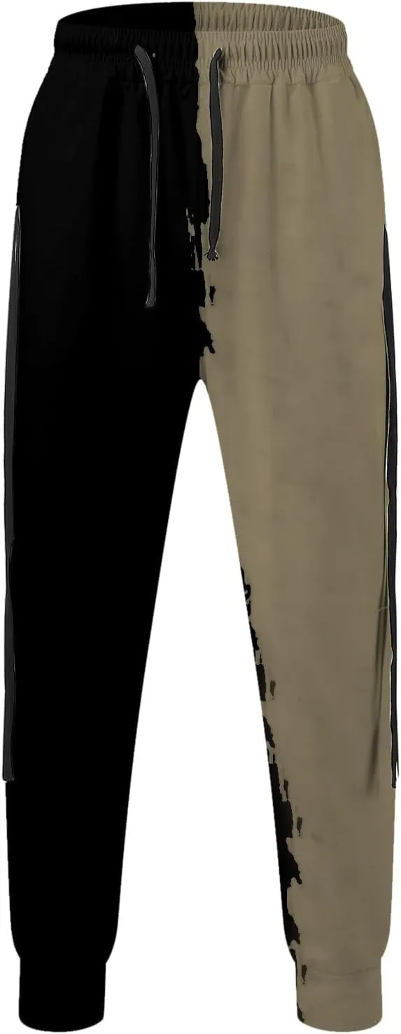 Mens Digital Printed Cargo Pants Fashion Casual Overalls with Pockets Drawstring Athletic Joggers Wild Cargo Pants
