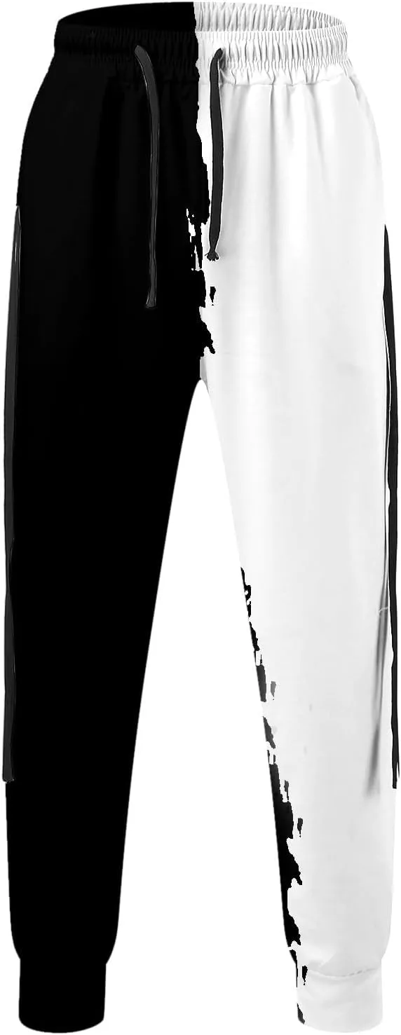 Mens Digital Printed Cargo Pants Fashion Casual Overalls with Pockets Drawstring Athletic Joggers Wild Cargo Pants