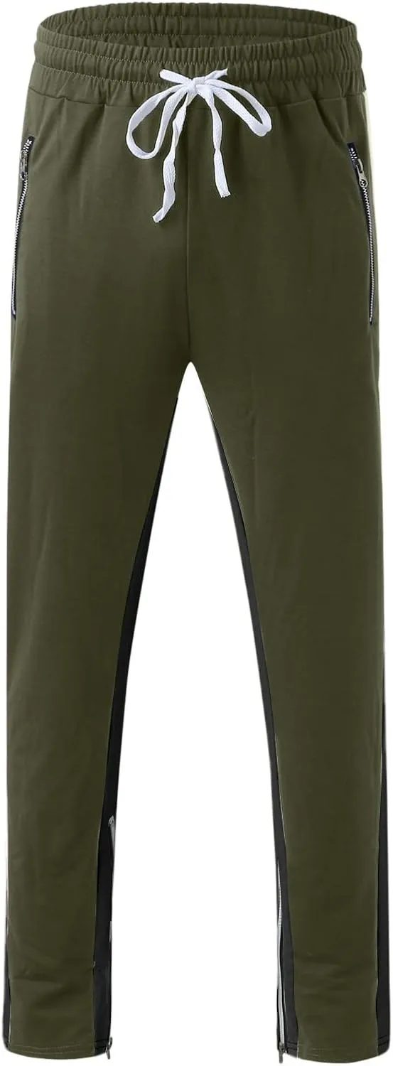 Mens Drawstring Athletic Cargo Joggers Pants Slim Fit Stretch with Pockets Casual Hiking Trousers Gym Sweatpants