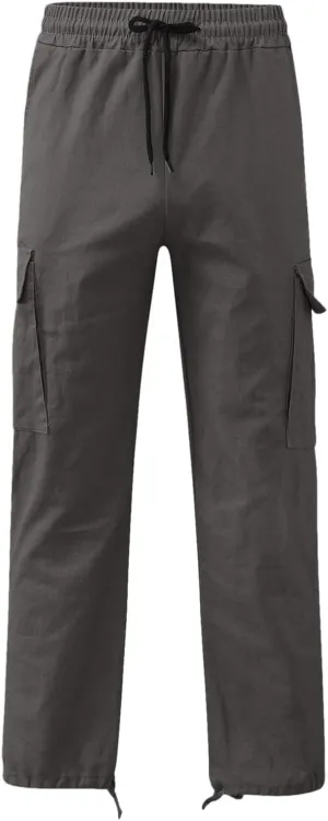 Men's Fashion Cotton Loose Straight Sweatpants with Pockets Drawstring Joggers Fast Dry Trousers Athletic Pants