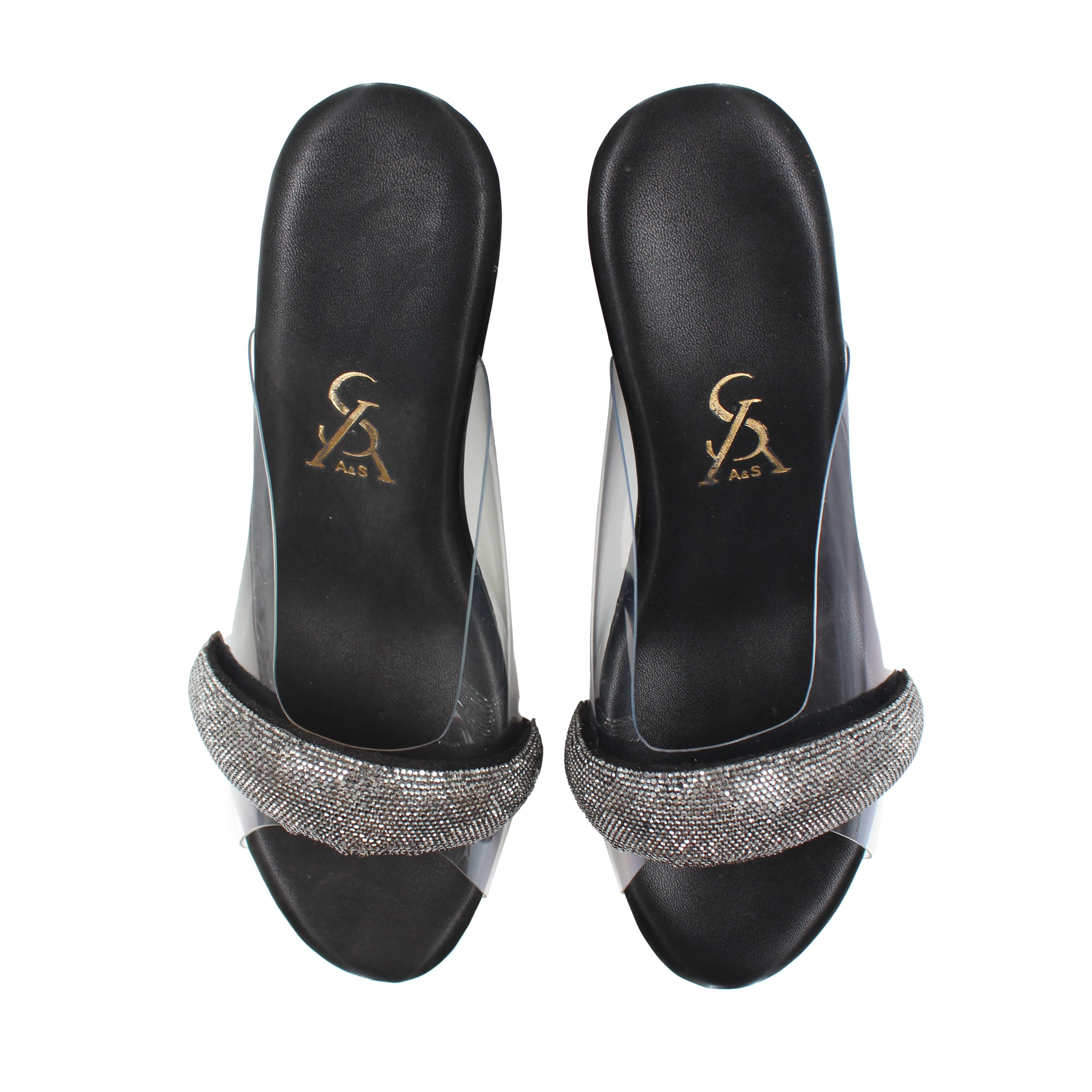 METALLIC EMBELLISHED VINYL HIGH PLATFORMS