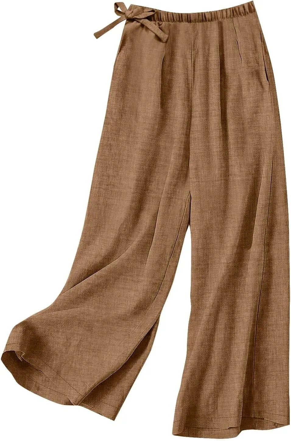Miyaomn Casual Wide Leg Linen Pants for Women Loose Fit Palazzo Lounge Trousers Lightweight Summer Beach Slacks with Pockets