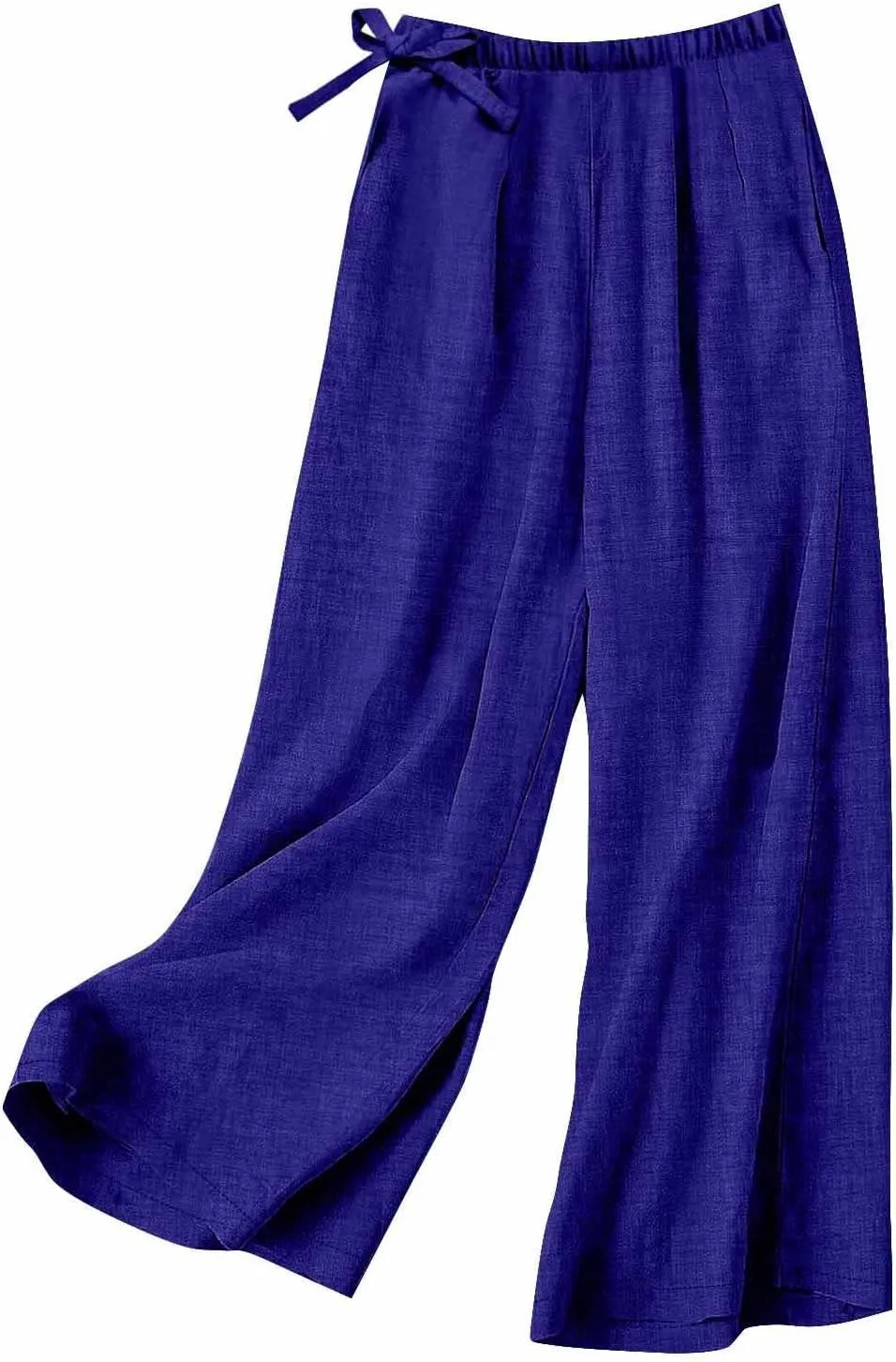 Miyaomn Casual Wide Leg Linen Pants for Women Loose Fit Palazzo Lounge Trousers Lightweight Summer Beach Slacks with Pockets