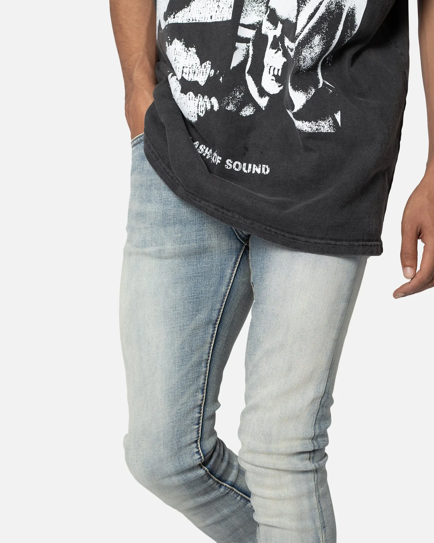 MNML X514 Skinny Stacked Denim Jeans Medium Blue