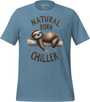 Natural Born Chiller - Funny Cute Sleeping Sloth for Animal and Sloths Lovers Unisex Graphic T-Shirt Men and Women