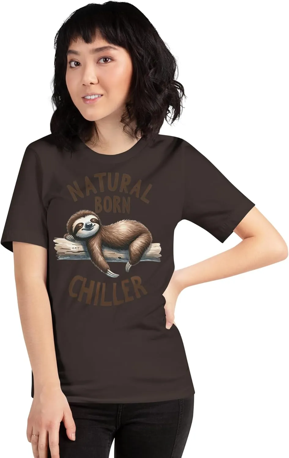 Natural Born Chiller - Funny Cute Sleeping Sloth for Animal and Sloths Lovers Unisex Graphic T-Shirt Men and Women