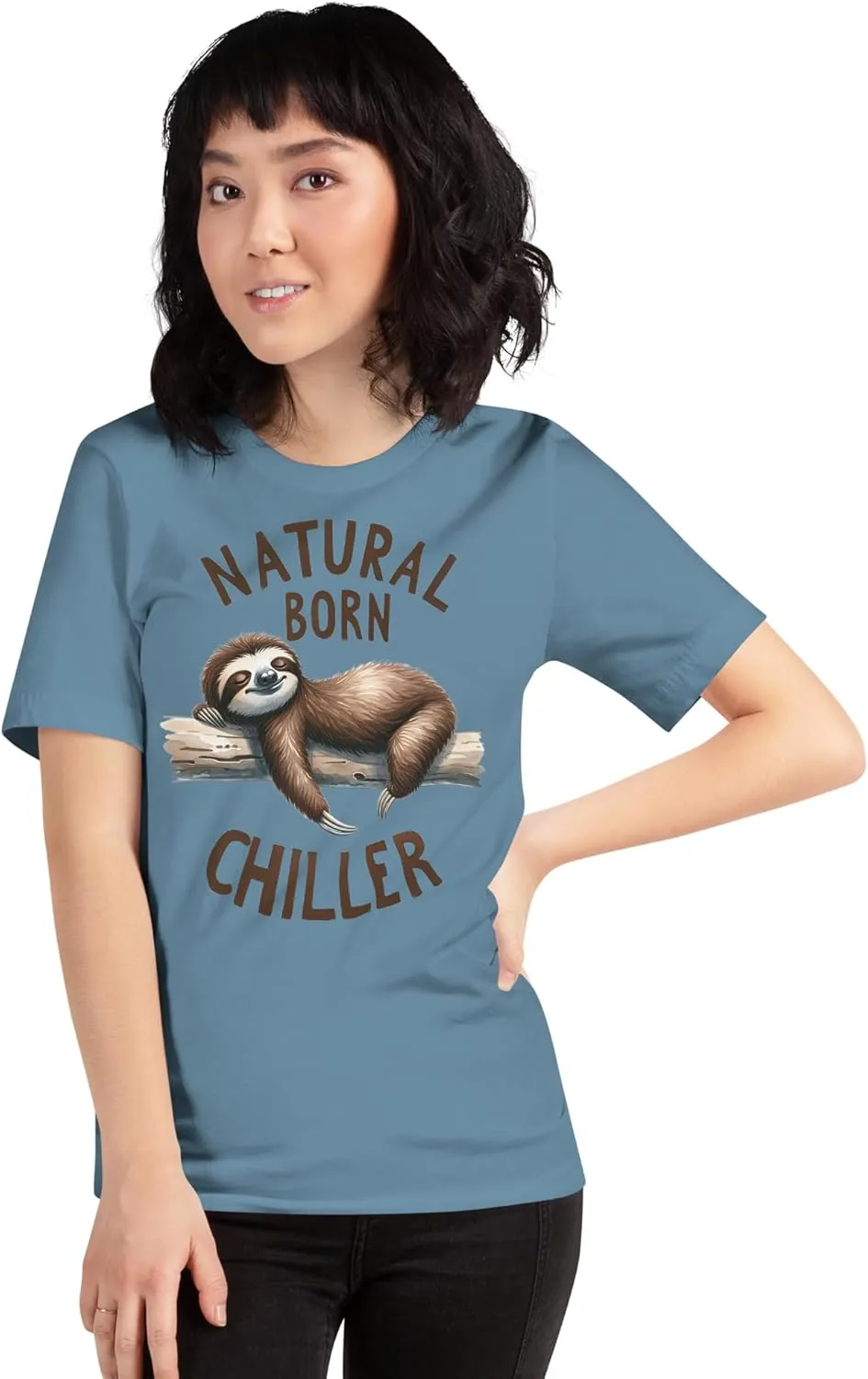 Natural Born Chiller - Funny Cute Sleeping Sloth for Animal and Sloths Lovers Unisex Graphic T-Shirt Men and Women