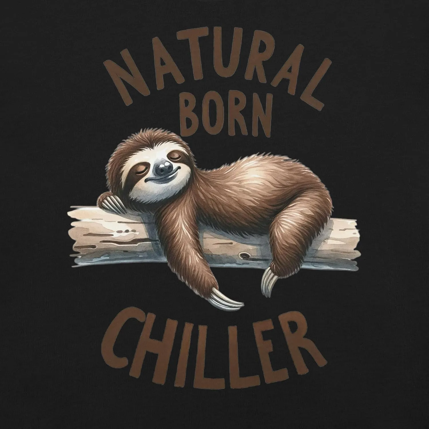 Natural Born Chiller - Funny Cute Sleeping Sloth for Animal and Sloths Lovers Unisex Graphic T-Shirt Men and Women