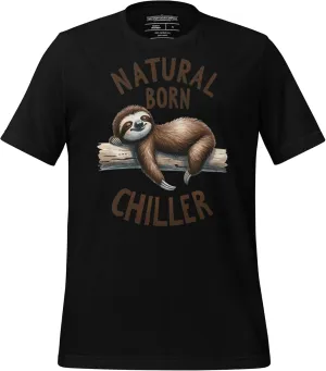 Natural Born Chiller - Funny Cute Sleeping Sloth for Animal and Sloths Lovers Unisex Graphic T-Shirt Men and Women