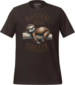 Natural Born Chiller - Funny Cute Sleeping Sloth for Animal and Sloths Lovers Unisex Graphic T-Shirt Men and Women