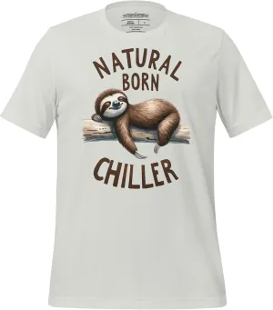 Natural Born Chiller - Funny Cute Sleeping Sloth for Animal and Sloths Lovers Unisex Graphic T-Shirt Men and Women