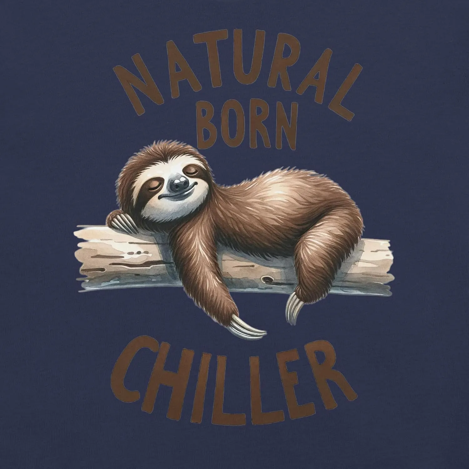 Natural Born Chiller - Funny Cute Sleeping Sloth for Animal and Sloths Lovers Unisex Graphic T-Shirt Men and Women