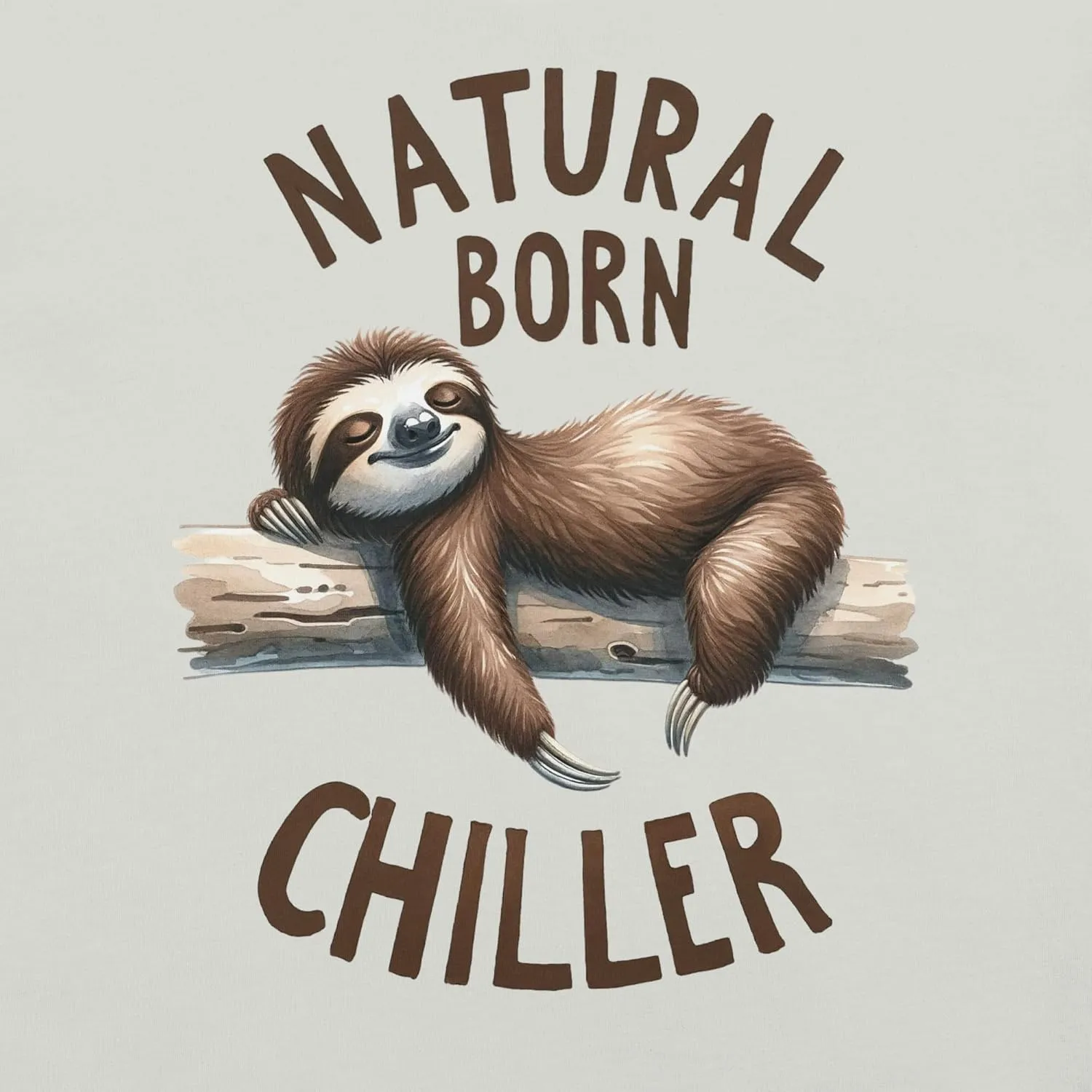 Natural Born Chiller - Funny Cute Sleeping Sloth for Animal and Sloths Lovers Unisex Graphic T-Shirt Men and Women