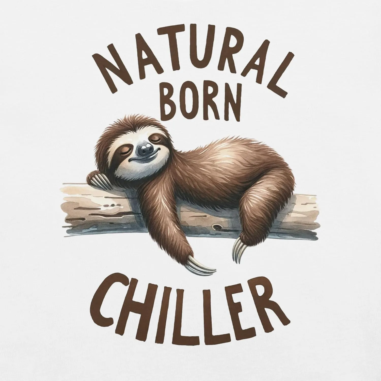 Natural Born Chiller - Funny Cute Sleeping Sloth for Animal and Sloths Lovers Unisex Graphic T-Shirt Men and Women