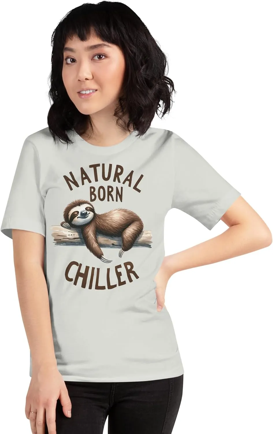 Natural Born Chiller - Funny Cute Sleeping Sloth for Animal and Sloths Lovers Unisex Graphic T-Shirt Men and Women