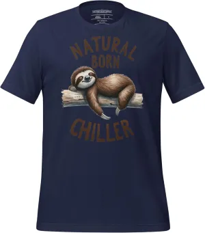 Natural Born Chiller - Funny Cute Sleeping Sloth for Animal and Sloths Lovers Unisex Graphic T-Shirt Men and Women