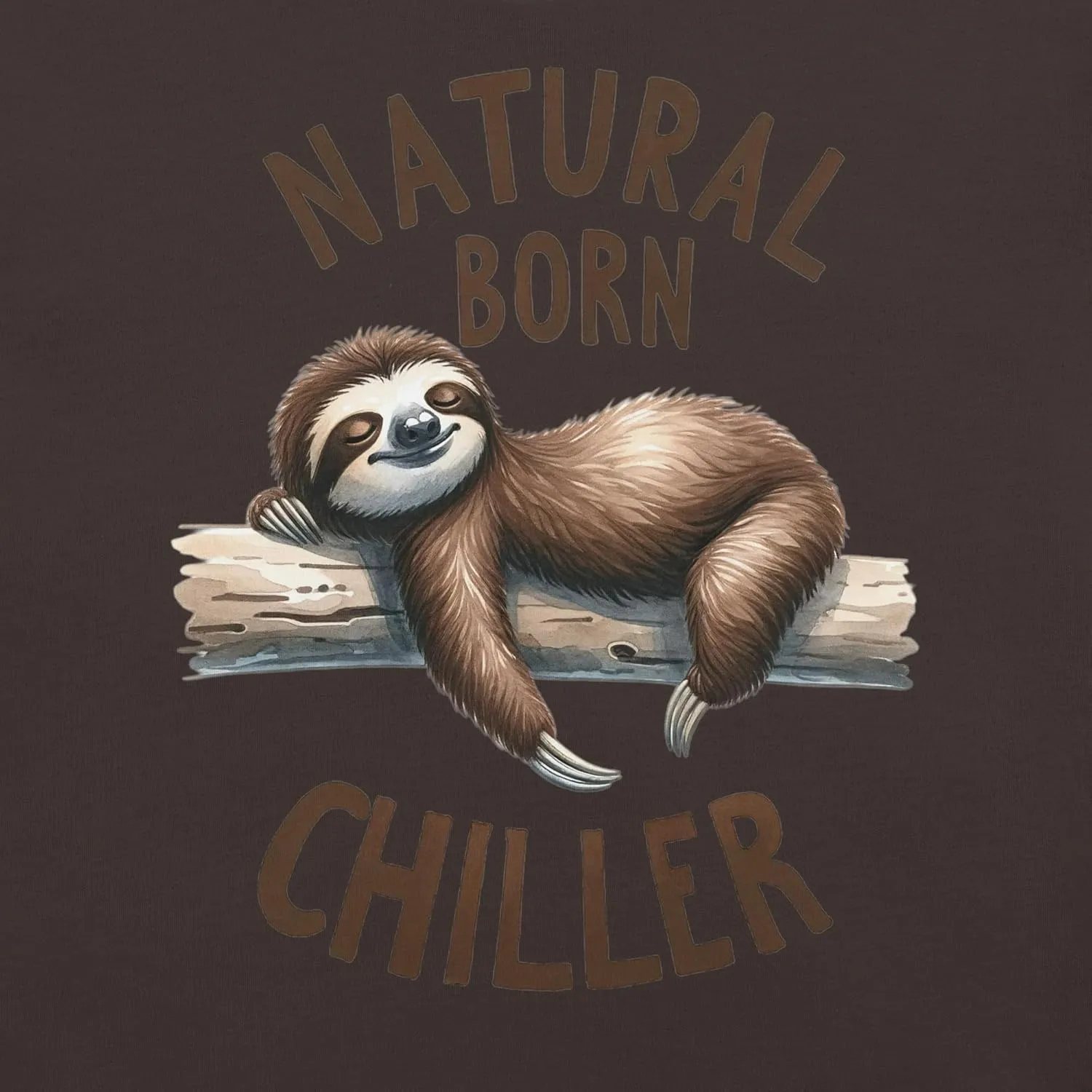 Natural Born Chiller - Funny Cute Sleeping Sloth for Animal and Sloths Lovers Unisex Graphic T-Shirt Men and Women