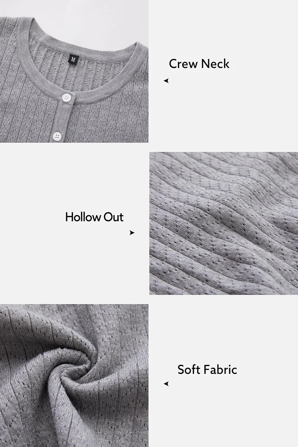 Newshows Womens Cropped Cardigan Sweaters 2025 Summer Lightweight Short Sleeve Bolero Shrug Hollow Out Button Down Tops