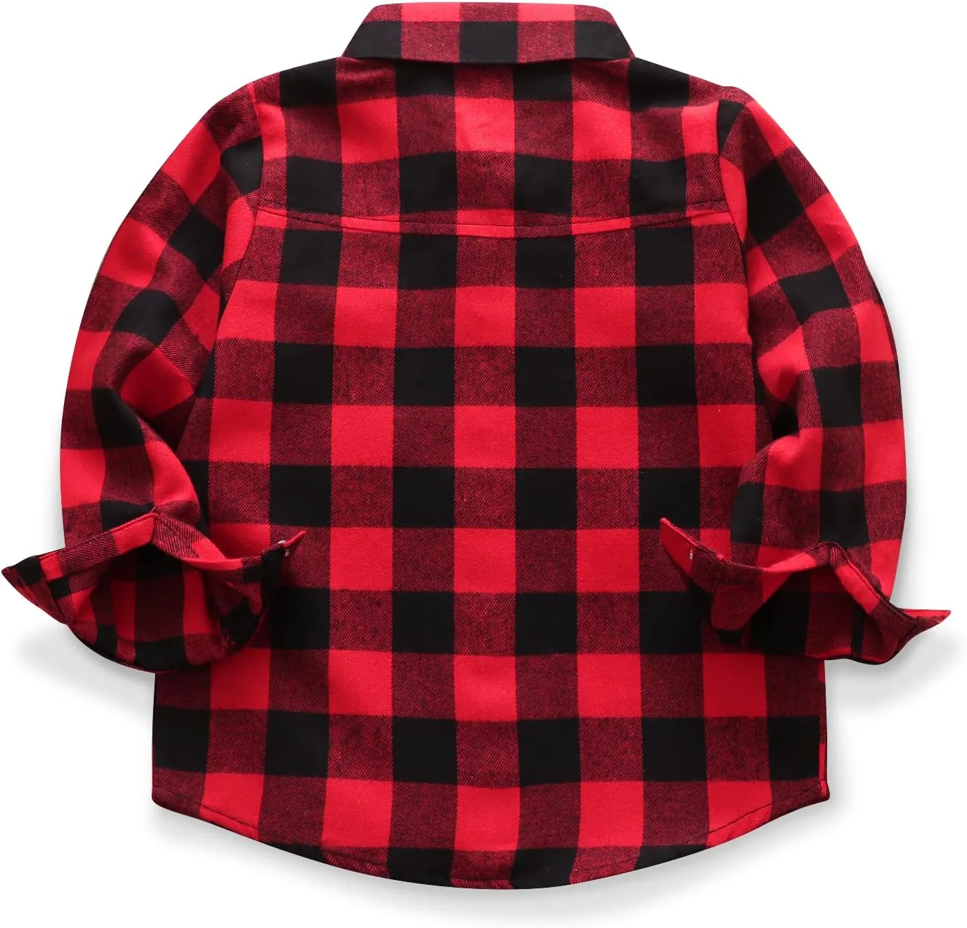 OCHENTA Little Big Boys Girls & Mens Plaid Flannel Shirt Button Down Family Matching Outfits