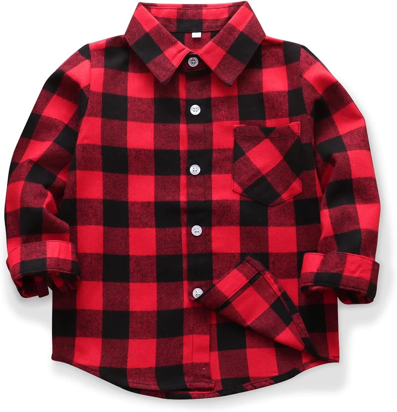 OCHENTA Little Big Boys Girls & Mens Plaid Flannel Shirt Button Down Family Matching Outfits