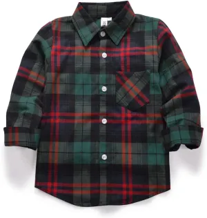 OCHENTA Little Big Boys Girls & Mens Plaid Flannel Shirt Button Down Family Matching Outfits