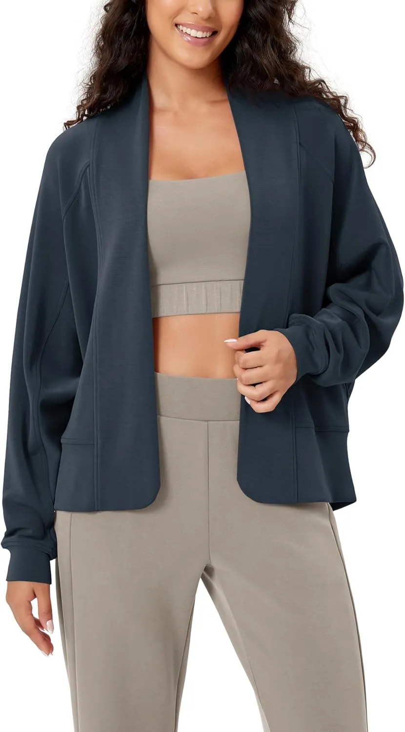 ODODOS Women's Modal Soft Open Front Cardigans Long Sleeve Casual Wrap Outwear