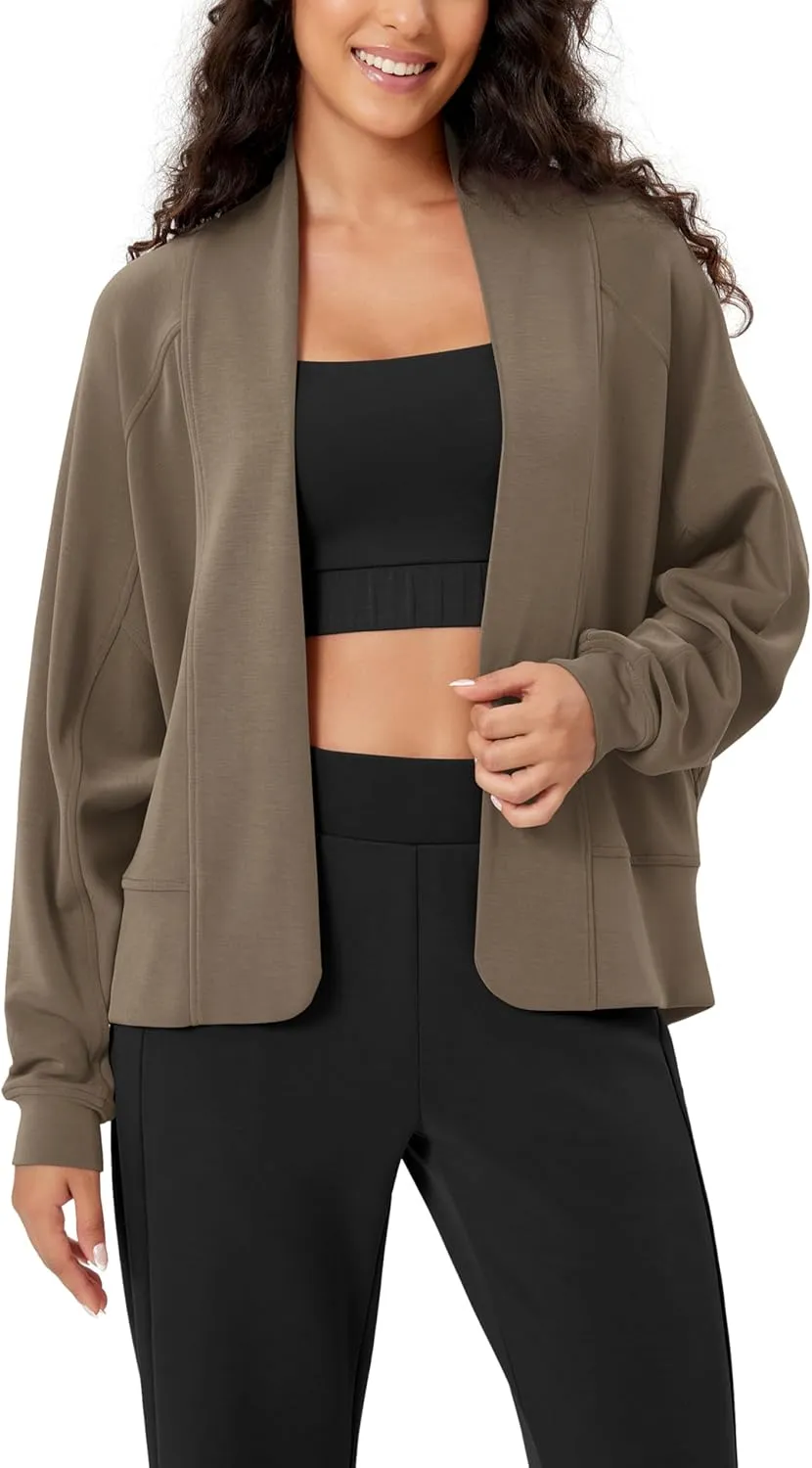 ODODOS Women's Modal Soft Open Front Cardigans Long Sleeve Casual Wrap Outwear