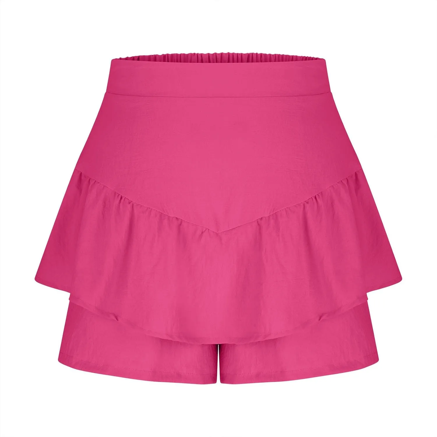 Oplxuo Ruffle Shorts for Women Casual Boho Flowy Tiered Skorts High Waist Mini Skirts Golf Tennis Summer Shorts